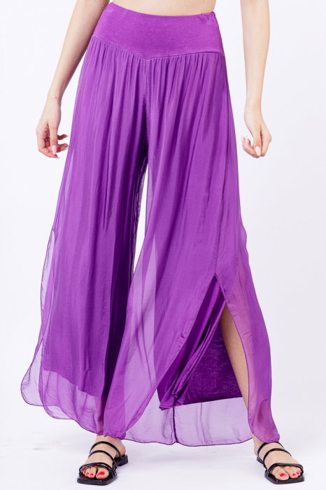 Pantaloni mov matase Shopika | Eleganta si Confort