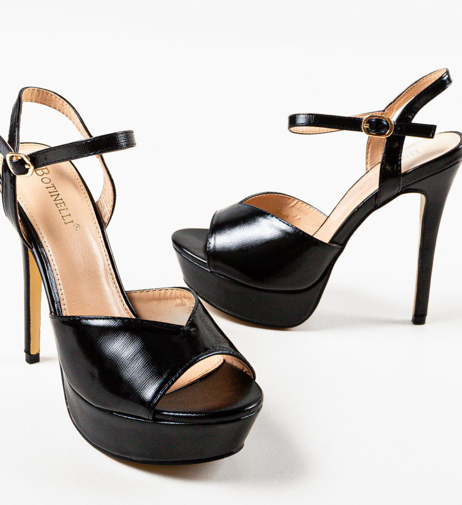 Sandale Toc Ivy Negre - Eleganță și Stil - imagine 6