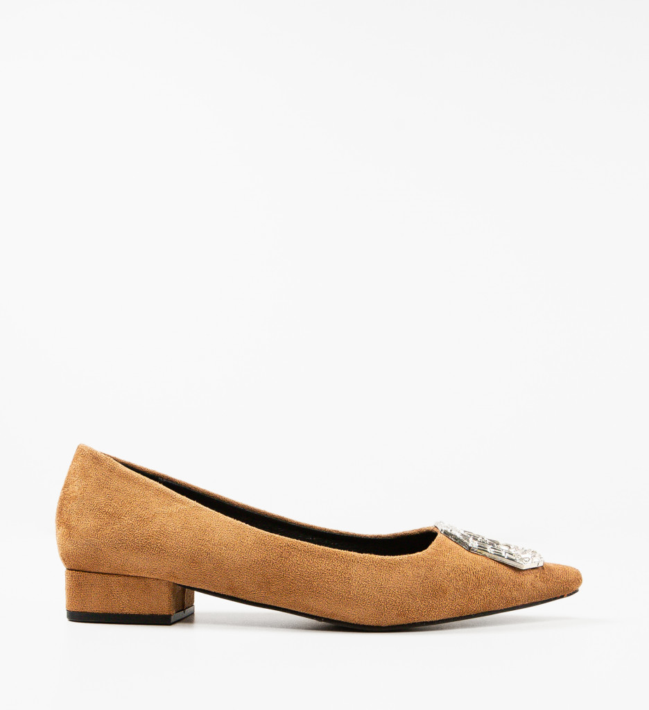 Pantofi Bendo Camel Eleganți cu Toc - imagine 2