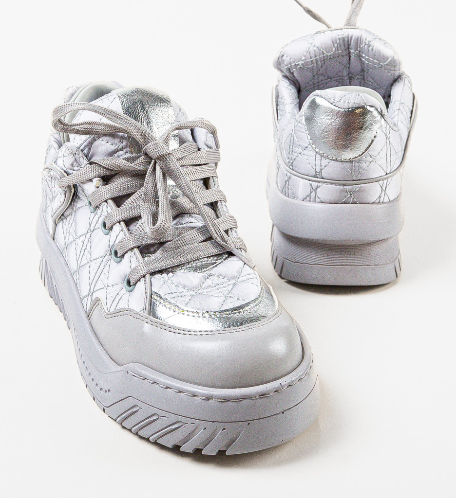 Sneakers Dama Gaston Gri - Confort Urban - imagine 8