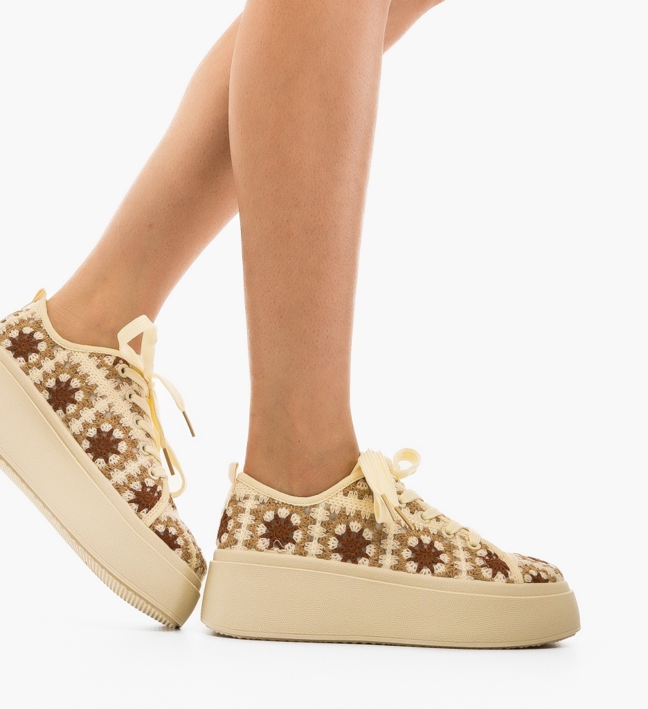 Sneakers Dama Maxima Bej | Confort și Stil - imagine 2