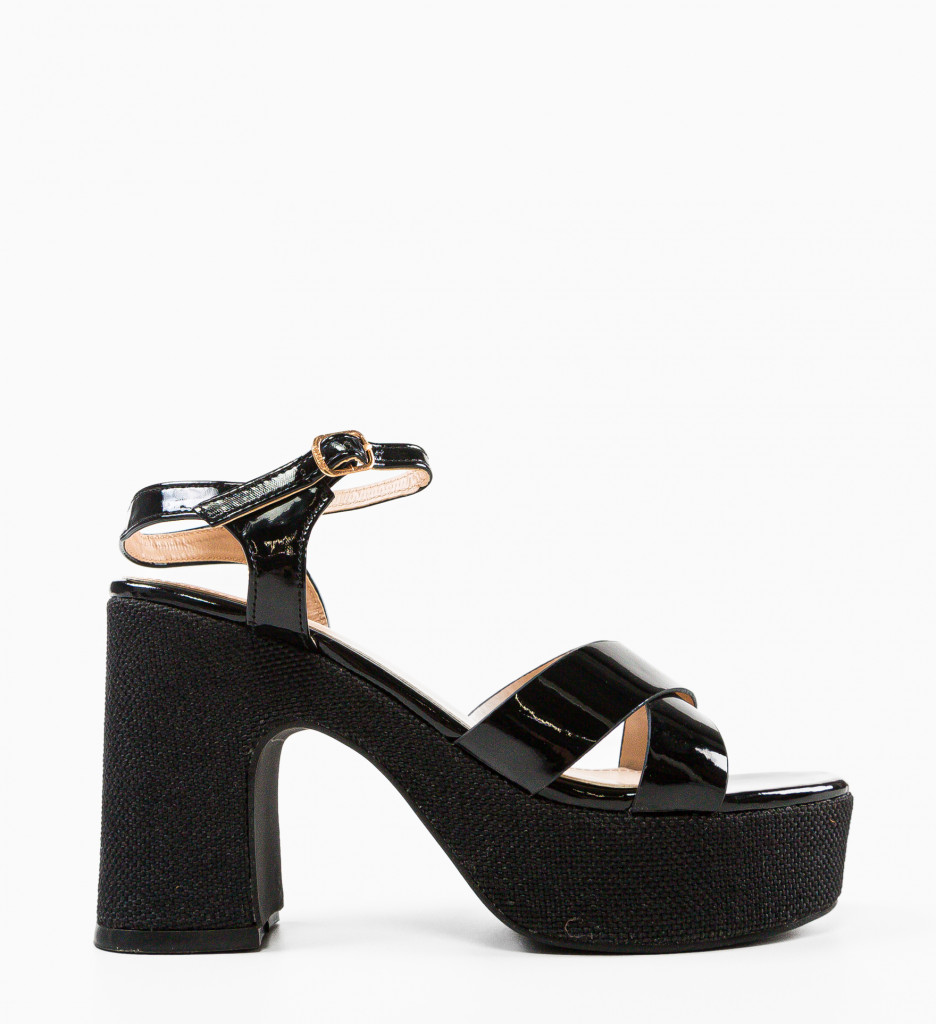 Sandale cu toc Myskyny Negre - Eleganță și confort - imagine 2