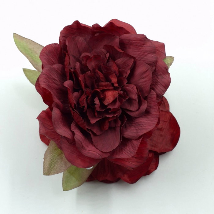 Clama de par statement cu floare tip bujor supradimensionata Bordo