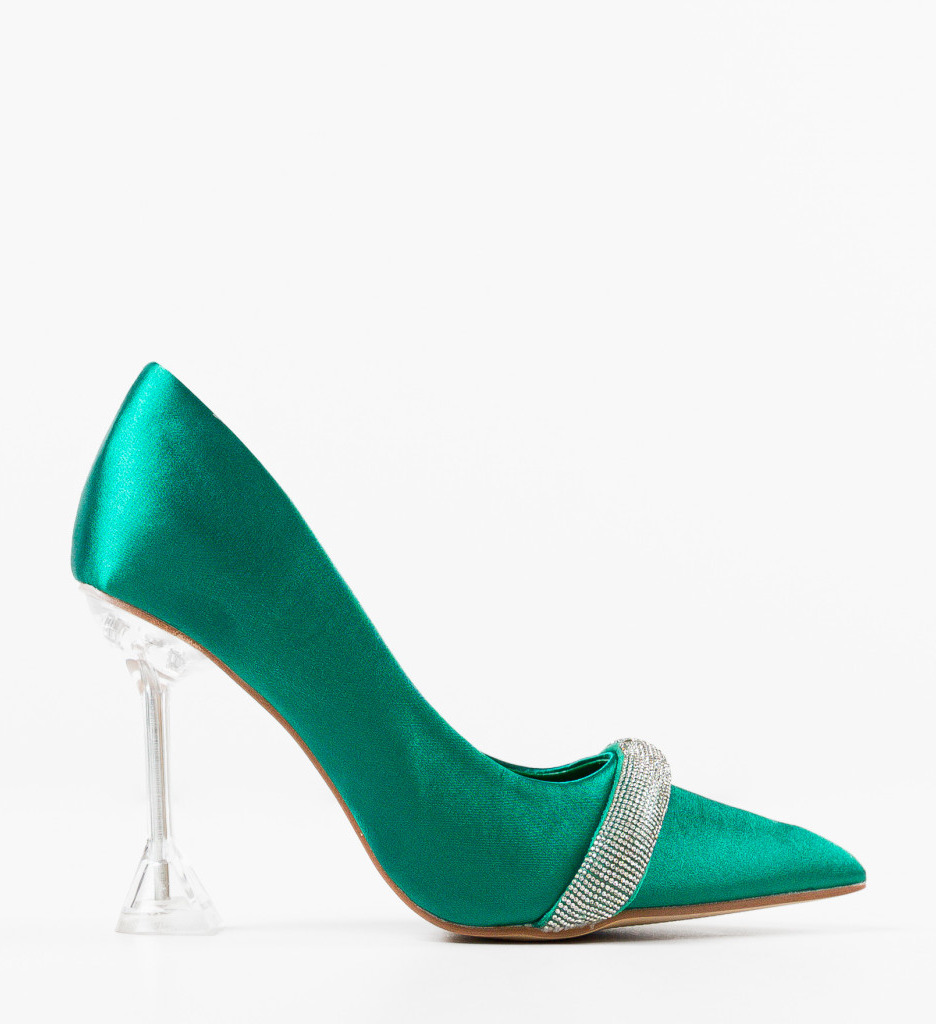 Pantofi dama Farrah Verzi cu toc elegant - imagine 5