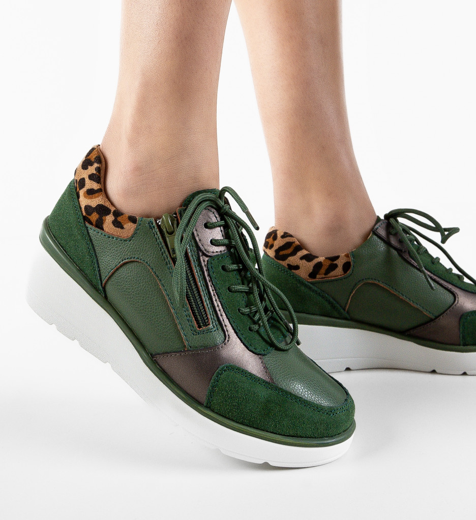 Sneakers Dama Nysa Verzi - Confort și Stil - imagine 3