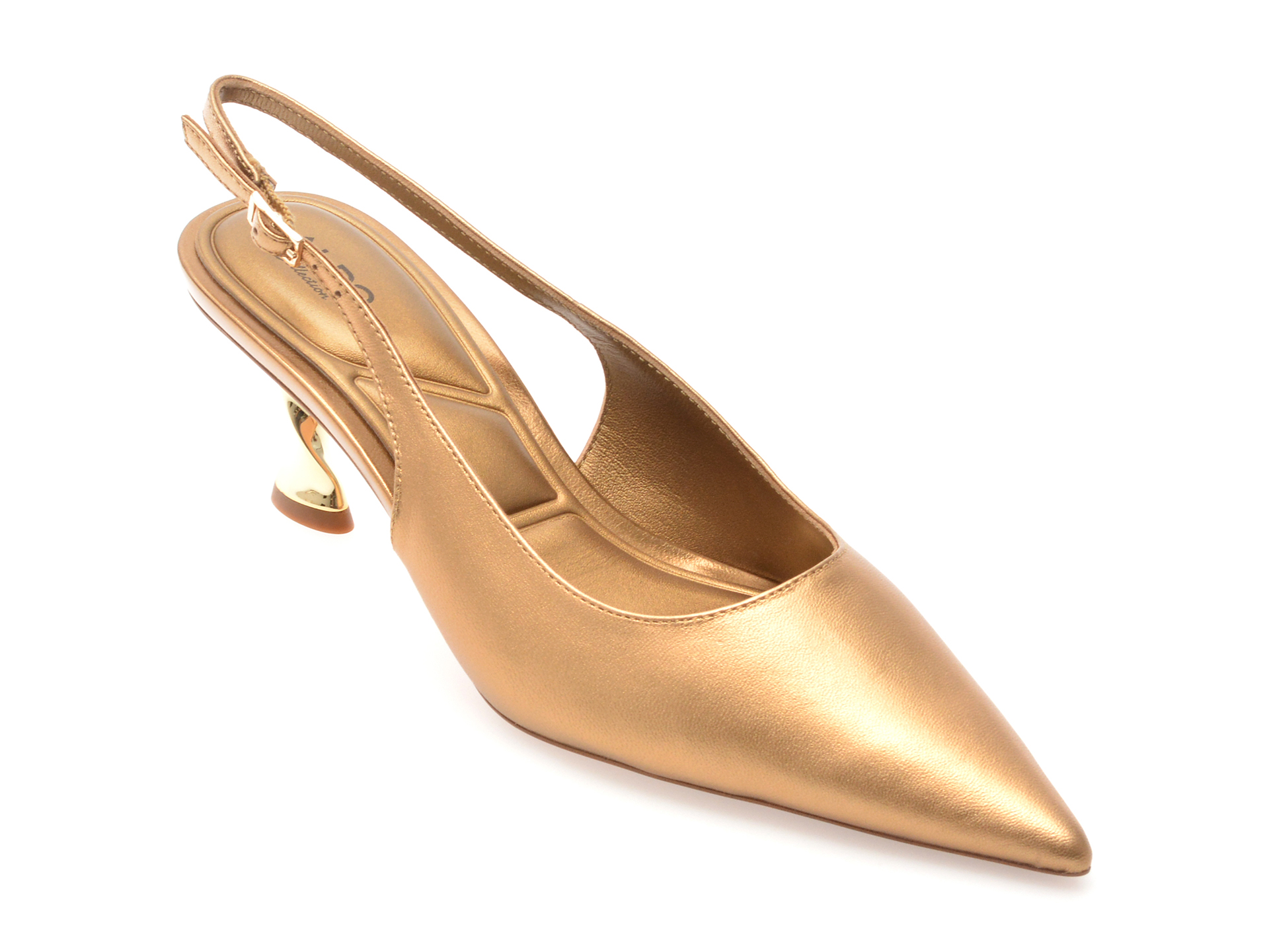 Pantofi ALDO Auriu Eleganți din Piele Naturală