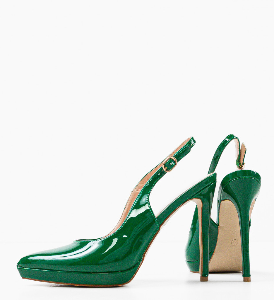 Pantofi Rajendra Verzi cu Toc Eleganți - imagine 6