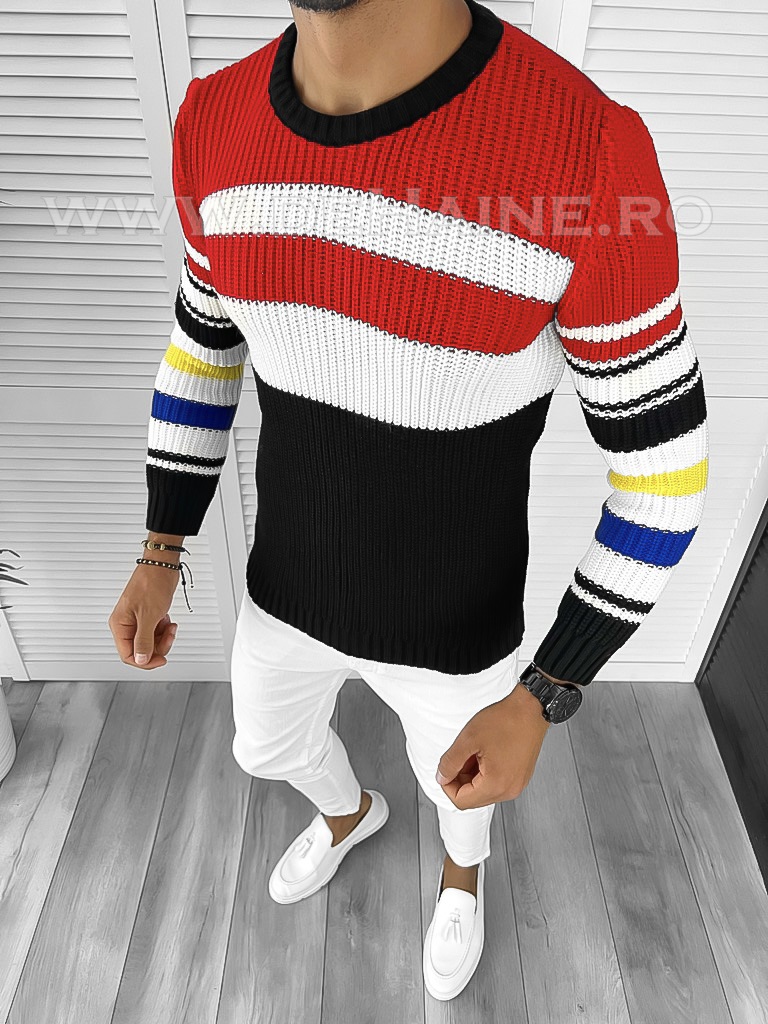 Pulover Barbati Slim Fit Negru - Eleganță Modernă