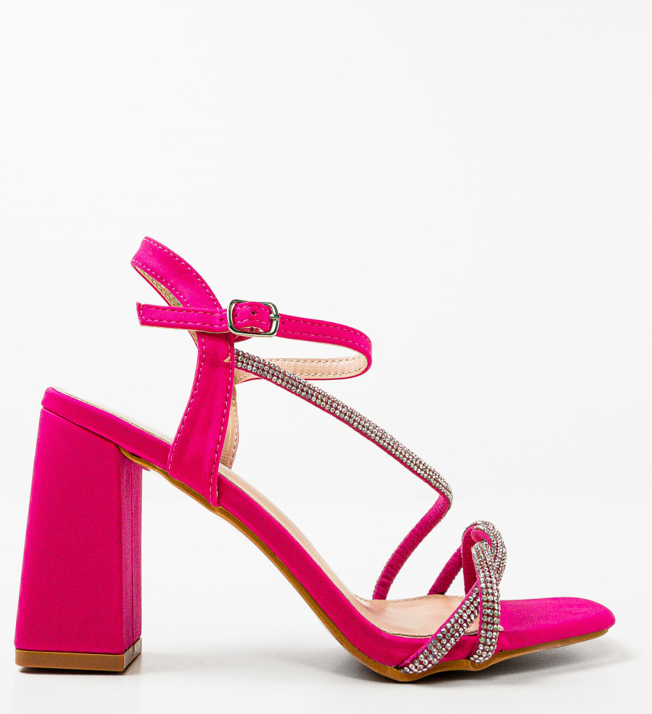 Sandale Toc Velvela Fuchsia | Eleganță și Stil - imagine 5