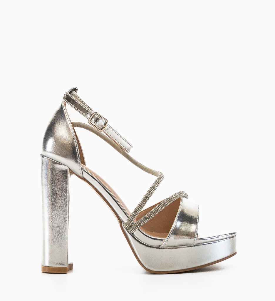 Sandale cu Toc Argintii Poppy | Eleganta Remarcabila - imagine 6