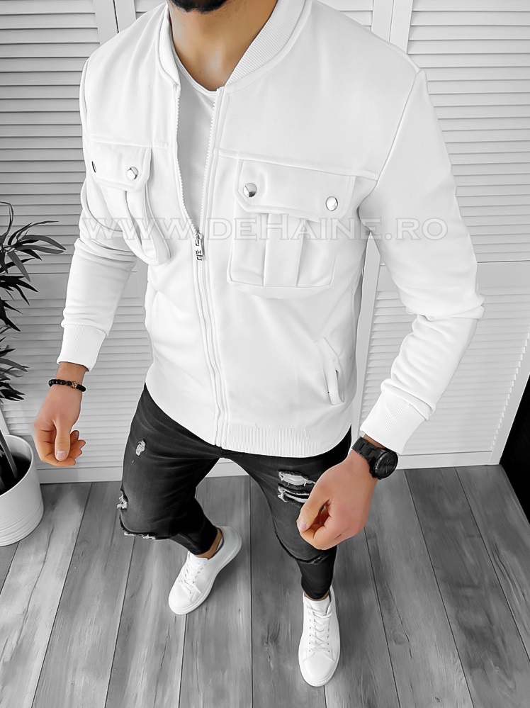 Hanorac Barbati Slim Fit Alb K034