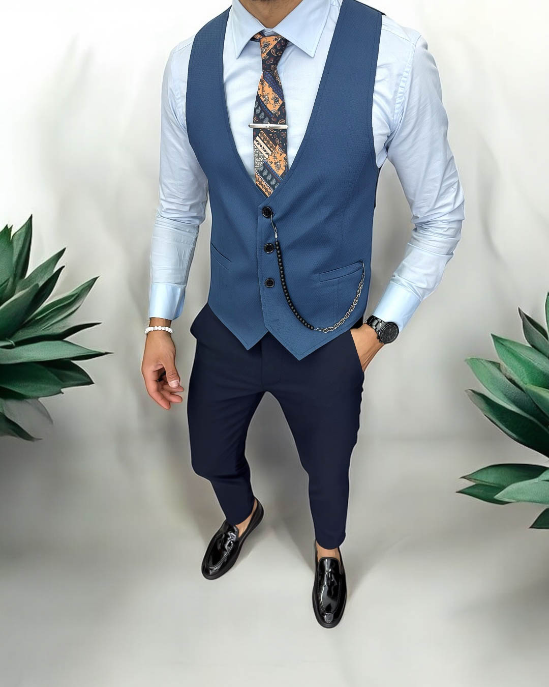 Compleu Barbati Vesta + Pantaloni Elegant