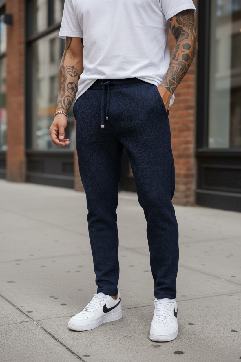 Pantaloni barbati casual bleumarin  3001 42-2.1