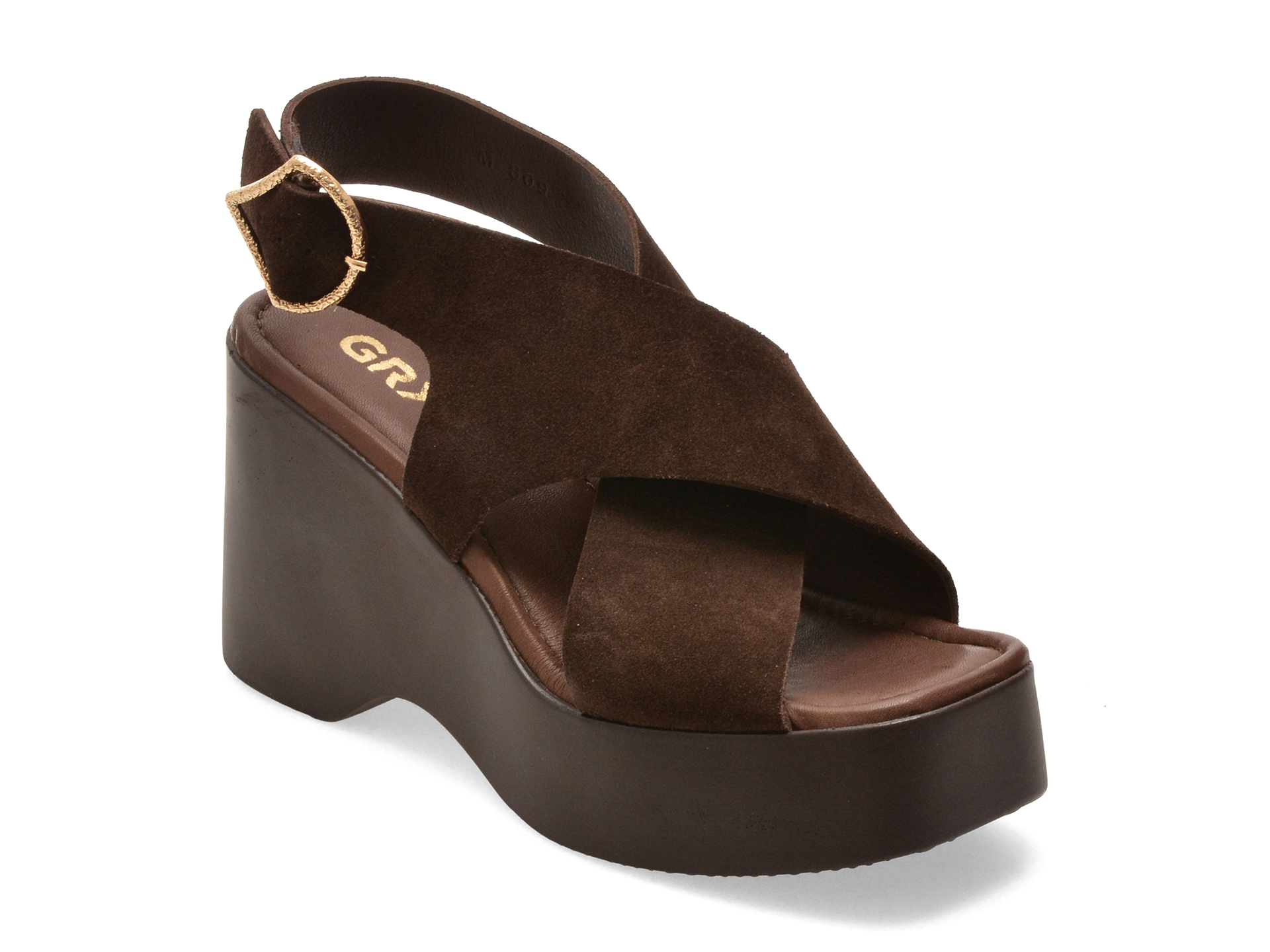 Sandale GRYXX M809 Piele Intoarsa Maro