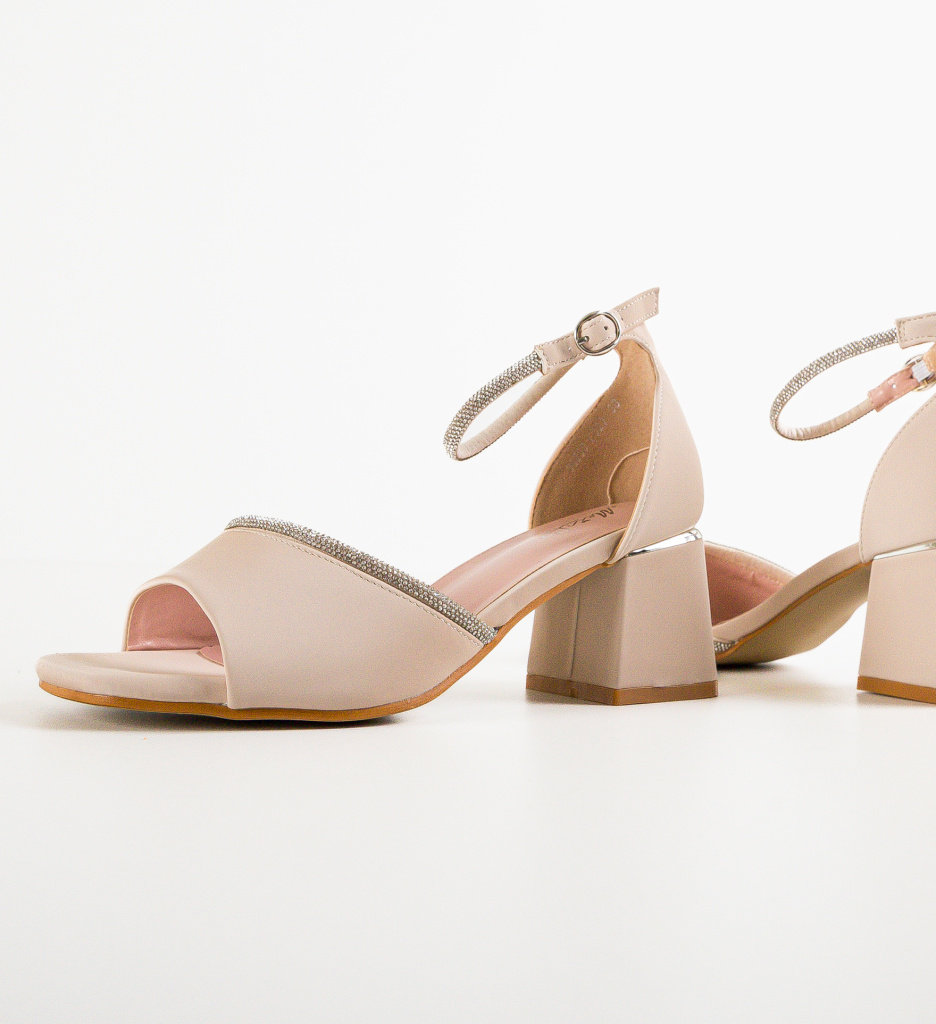 Sandale Karlie Bej cu Toc - Eleganta Versatila - imagine 5