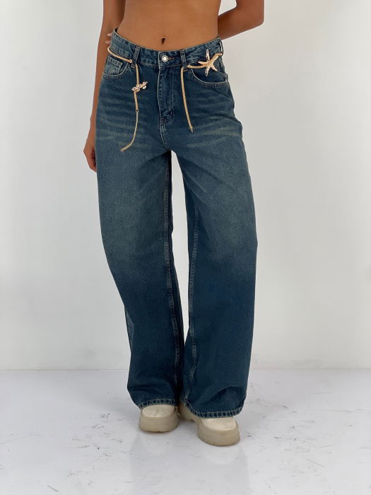 Pantaloni Jeans Miss poem Croială Largă