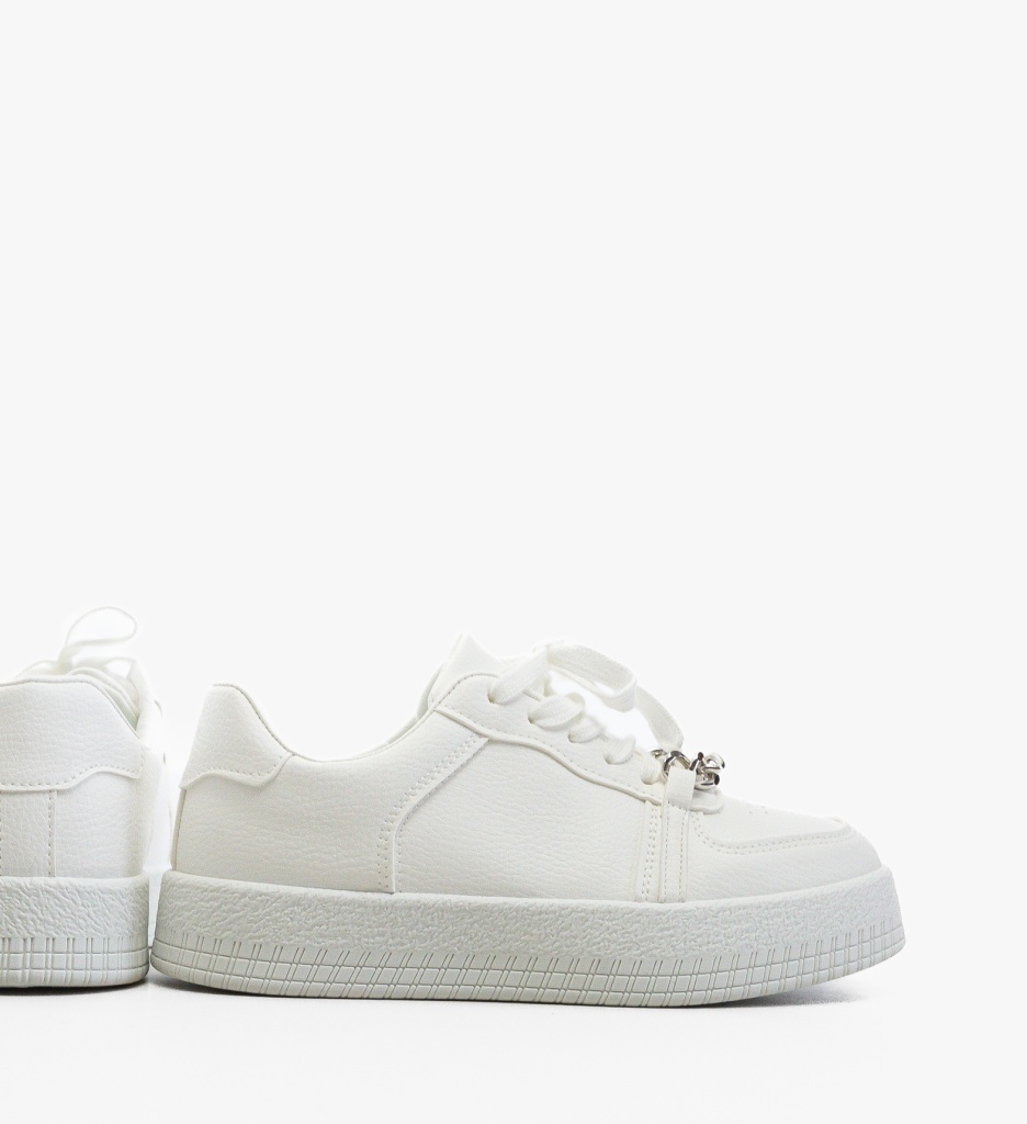 Sneakers Dama Myrga Albi - Confort și Stil Sport - imagine 2