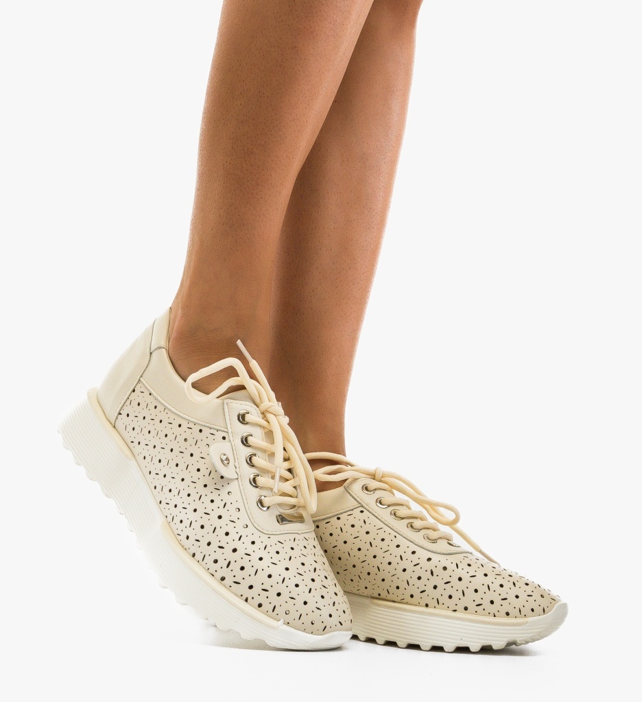Sneakers Dama Lammer Bej | Confort și Stil - imagine 4