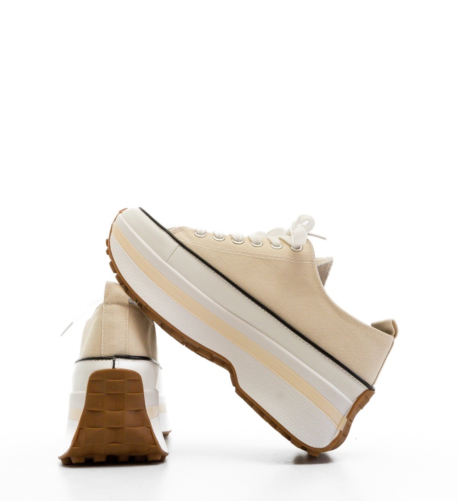 Sneakers Dama Marble Bej - Confort și Stil - imagine 4