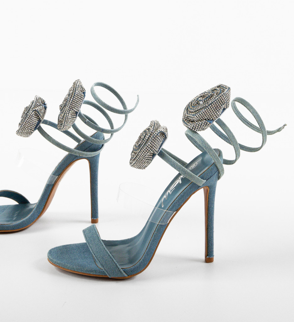 Sandale Toc Rosese Albastre | Eleganță Maximă - imagine 7