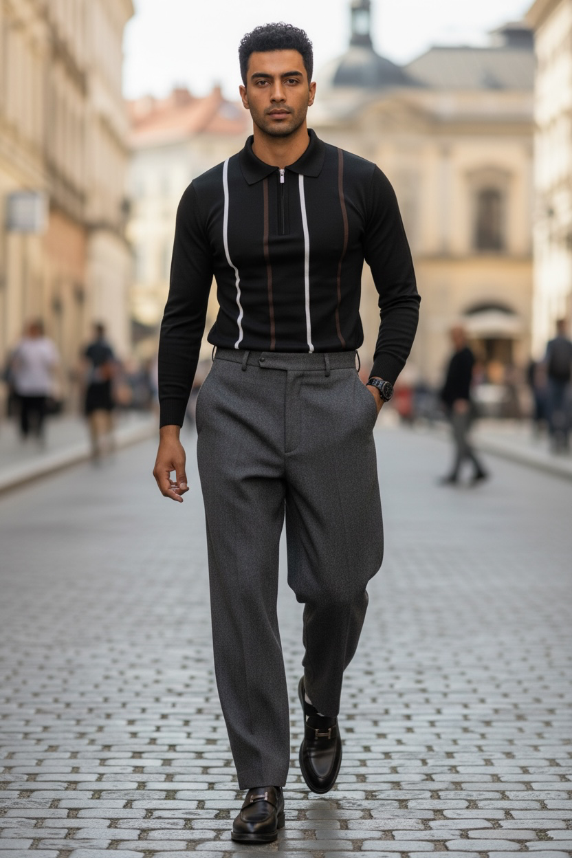 Bluza barbati neagra slim fit S113 D2-1.3