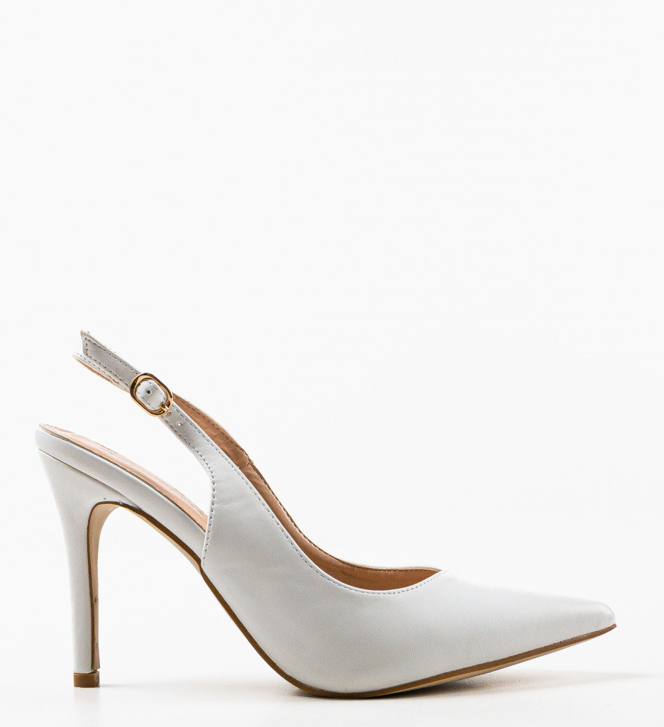 Pantofi cu toc Amani Albi - Eleganță și Stil - imagine 5