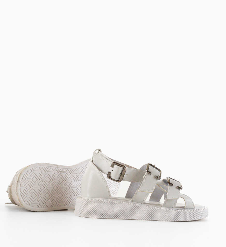 Sandale Dama Albe Elegante - Confort și Stil - imagine 5