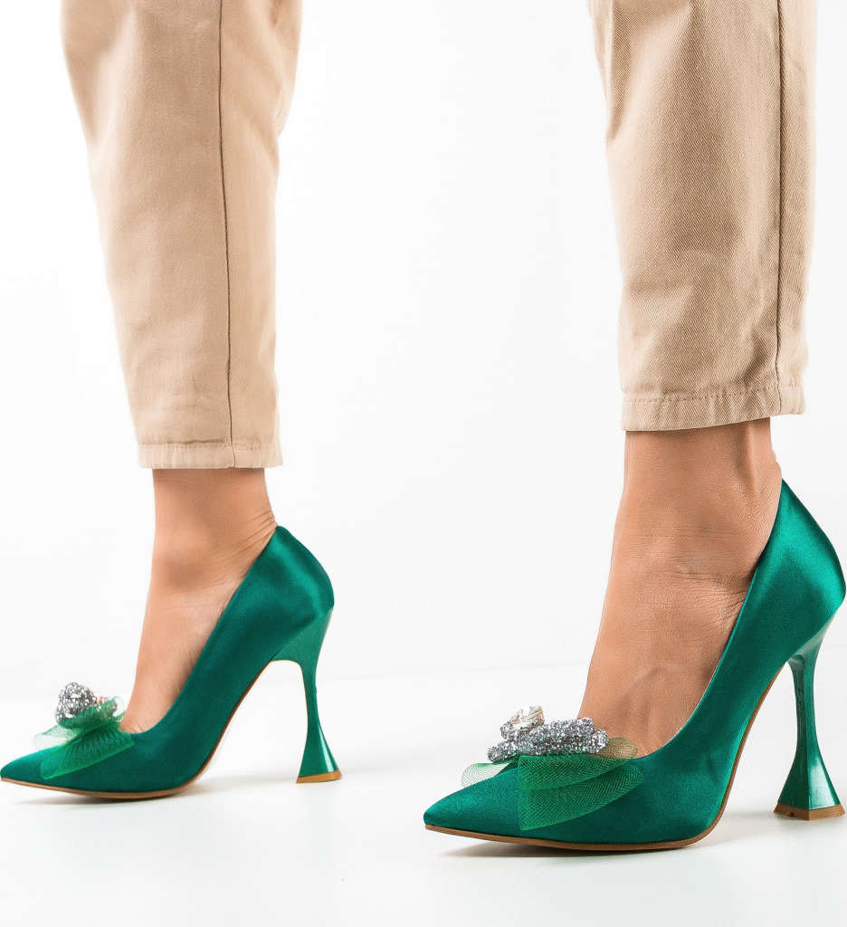 Pantofi cu Toc Oska Verzi | Eleganță Maximă - imagine 3