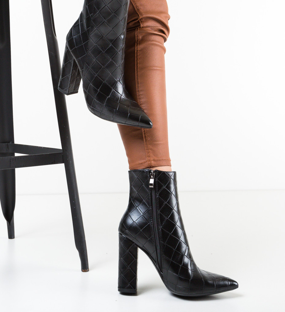 Botine Huber Negre - Eleganță și Confort - imagine 2