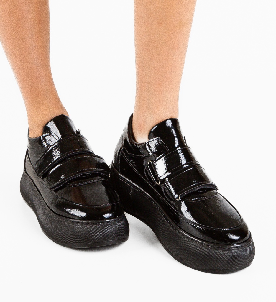 Pantofi Casual Mernera Negri - Confort Zilnic - imagine 3
