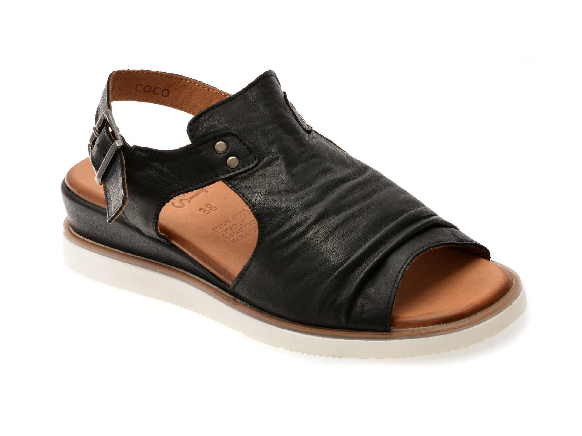 Sandale Planet Negre Piele Naturală - Eleganță și Confort