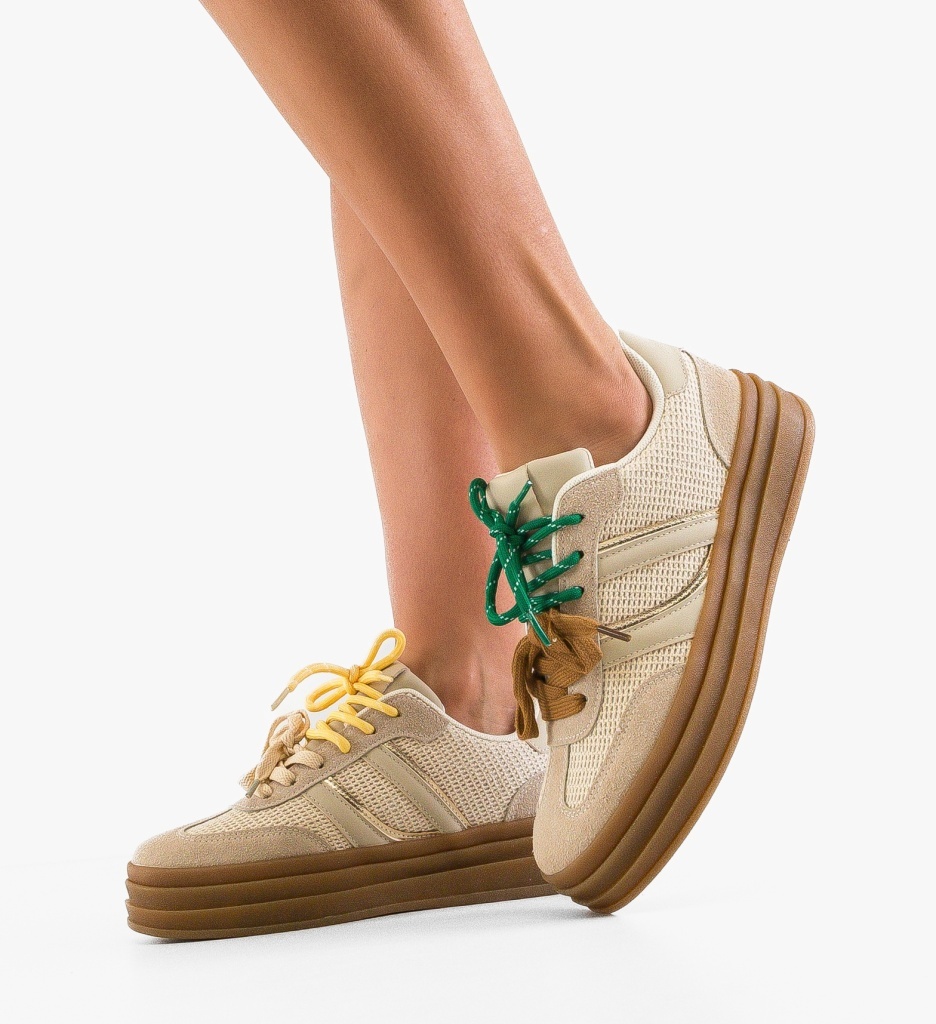 Sneakers Dama Boomby Bej 2 - Confort și Stil