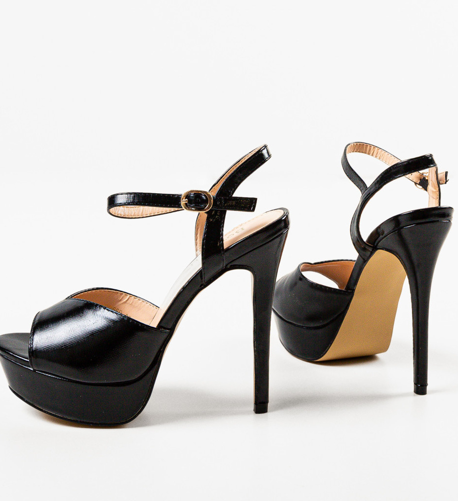 Sandale Toc Ivy Negre - Eleganță și Stil - imagine 5