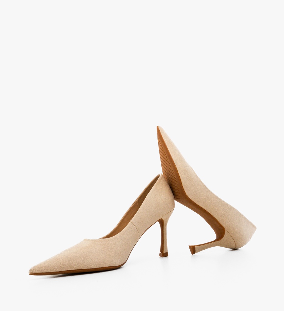 Pantofi Babs Bej cu Toc Eleganți - imagine 8