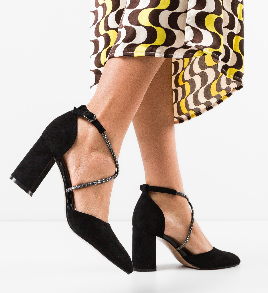 Pantofi Saekya Negri Eleganți cu Toc - imagine 3