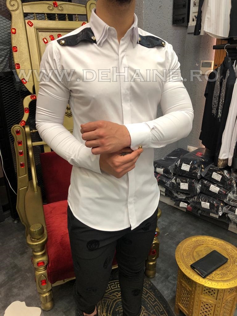 Cămăși Bărbați Slim Fit Albe Evenimente B5735