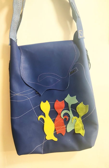 Geanta Sac Piele Naturala Pisici | Shopika