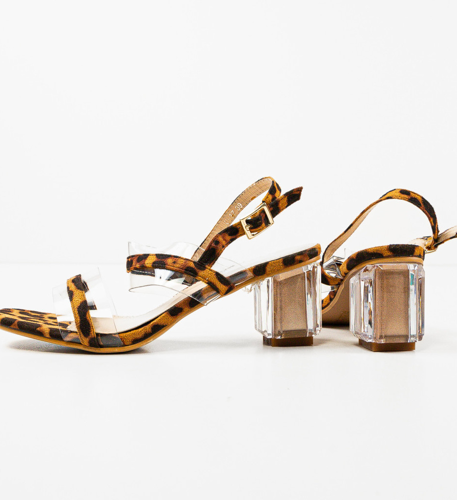 Sandale Toc Martens Animal Print Elegante - imagine 6
