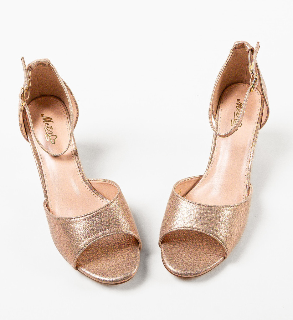 Sandale Bride Aurii cu Toc Elegant - Stil Premium - imagine 4