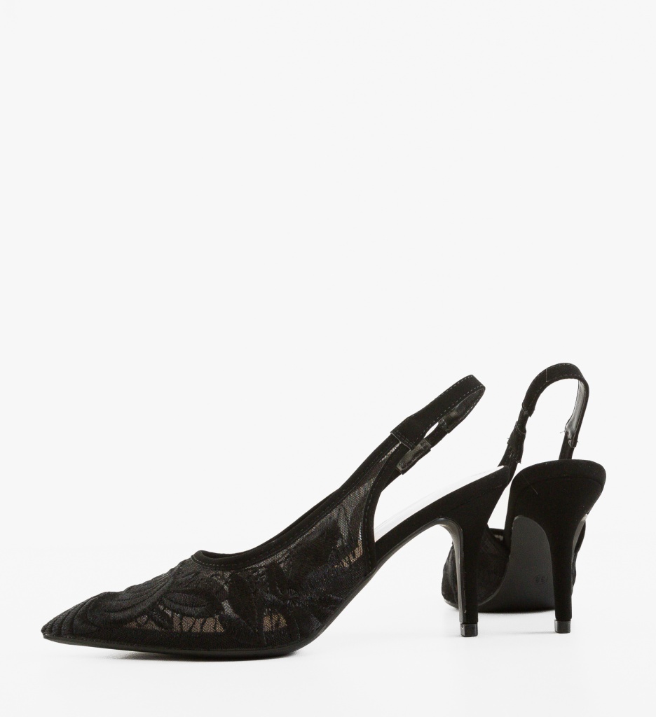 Pantofi Dama Harald Negri Eleganți cu Toc - imagine 4
