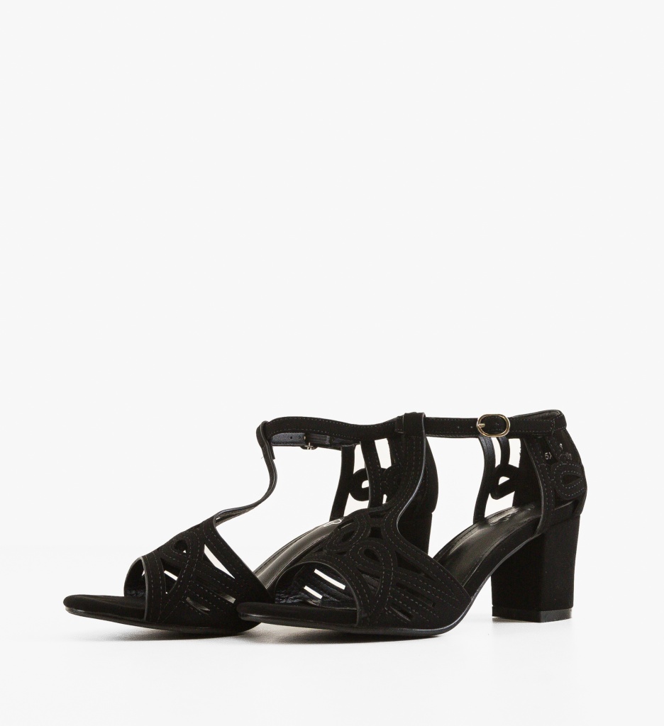 Sandale cu Toc Akja Negre | Eleganță și Stil - imagine 3
