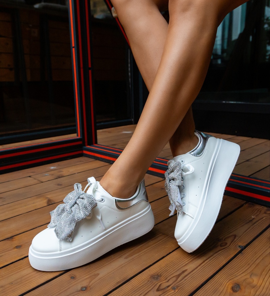 Sneakers Dama Eva Argintii - Confort și Stil - imagine 2