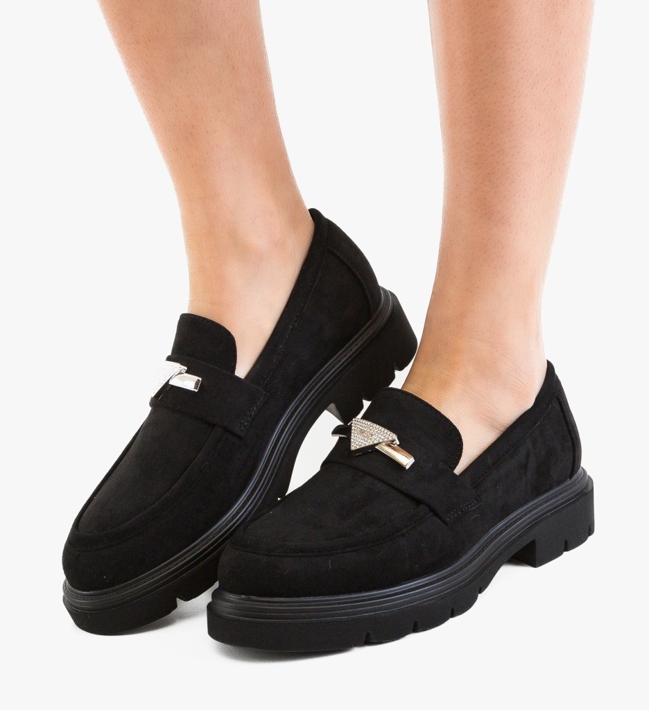 Pantofi Casual Dama Stende Negri Eleganți - imagine 2