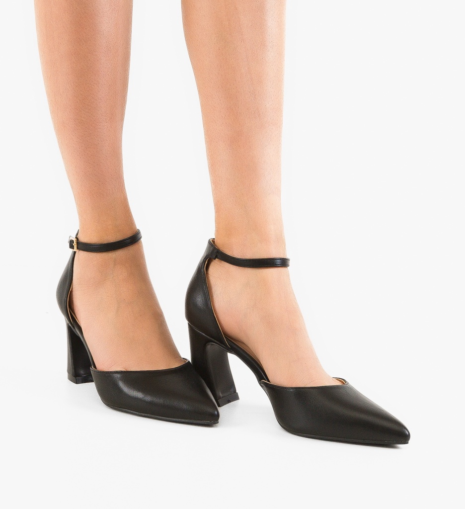 Pantofi Jeremy Negri Eleganți cu Toc