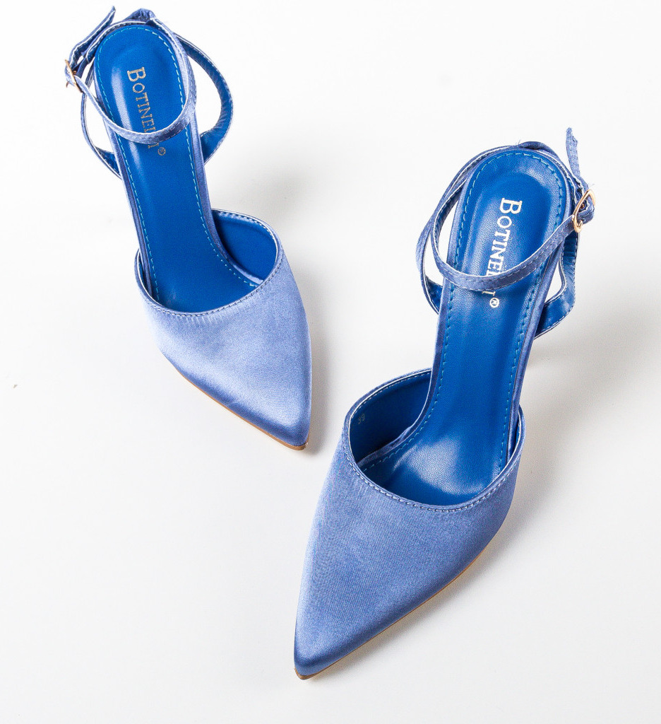 Pantofi Toc Lizor Albastri | Stil Modern - imagine 6