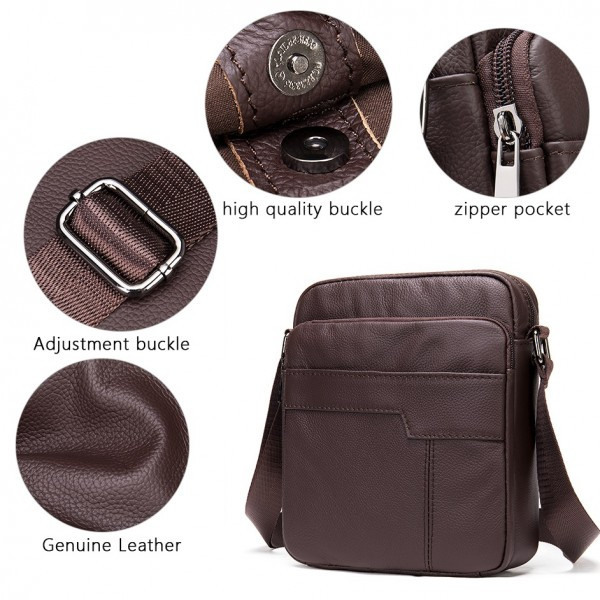 Geanta barbati Pfy Luis GT1319 din piele naturala, maro - imagine 5