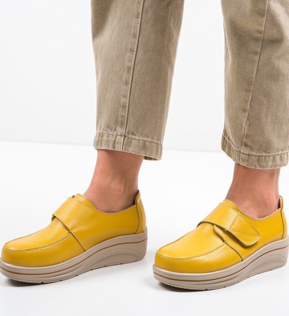 Pantofi Sport Hausberg Galbeni | Confort & Stil - imagine 2