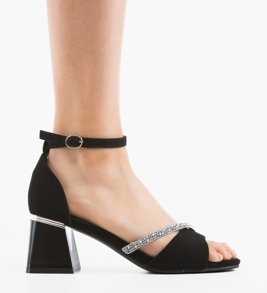 Sandale cu toc Orad Negre | Eleganță și Stil - imagine 6