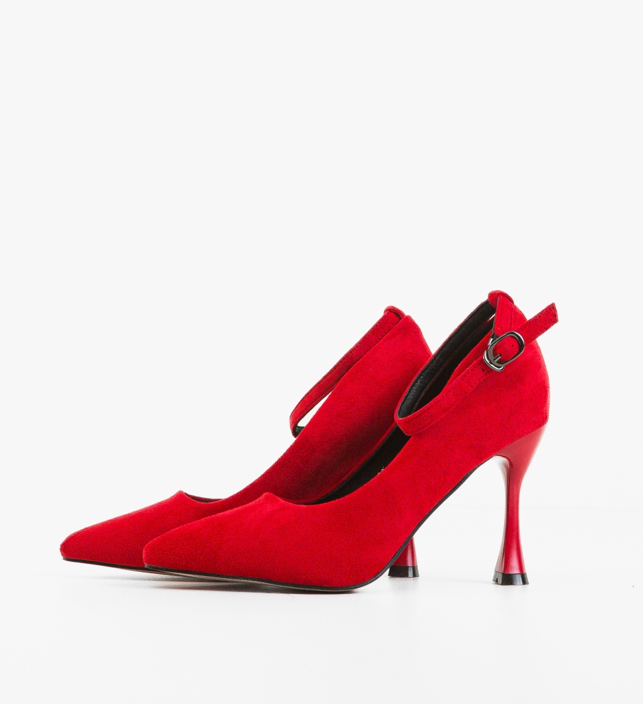 Pantofi Opium Rosii | Eleganți cu Toc - imagine 5