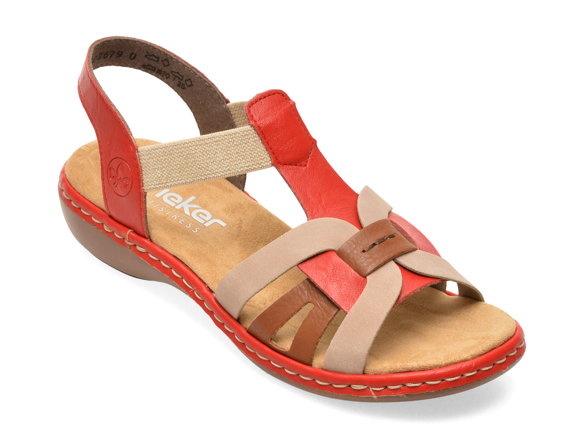 Sandale Rieker 65918 Roșii, Piele Ecologică, Confort